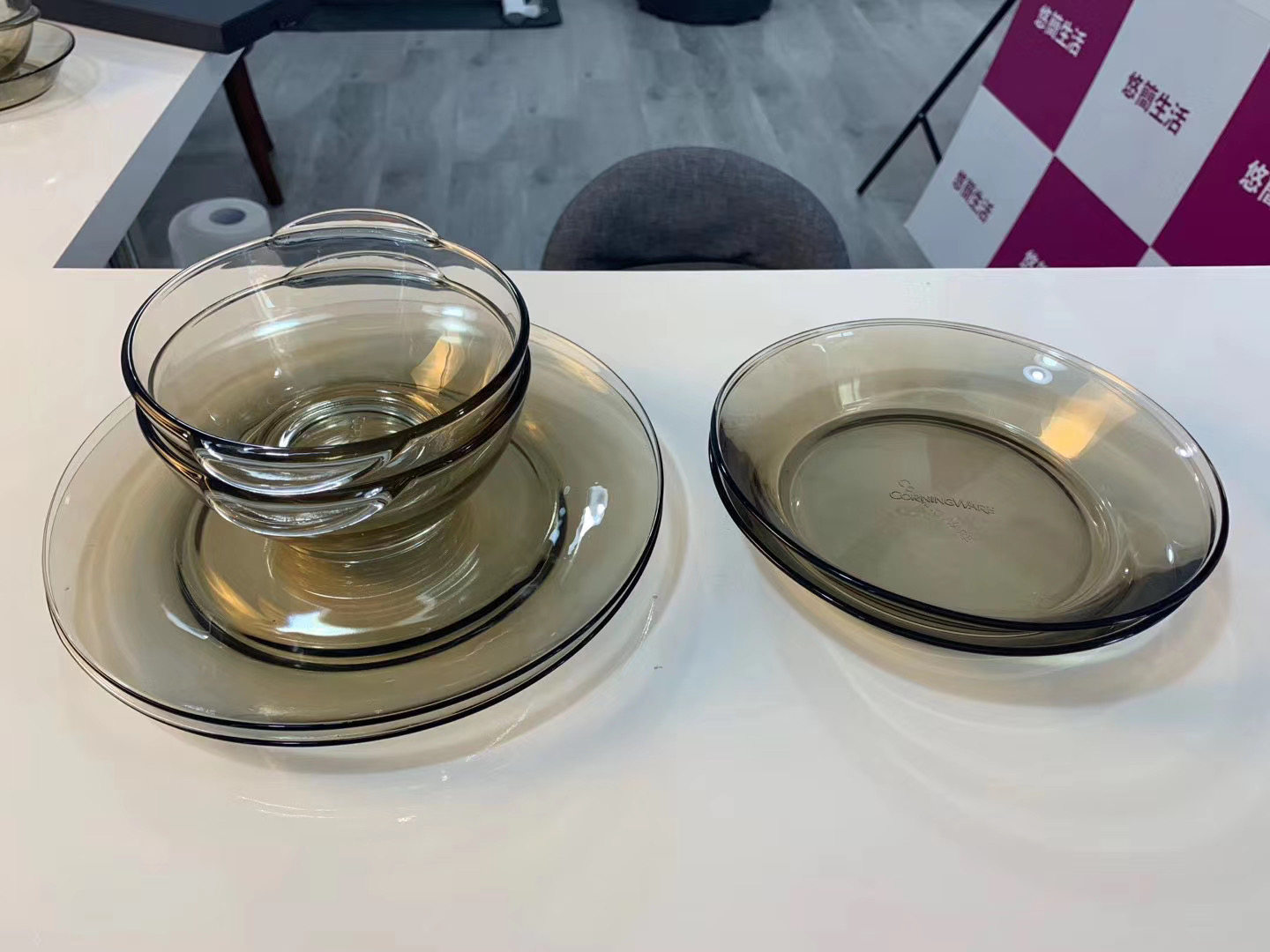 美国康宁corningware 康宁餐具 家用耐热玻璃餐具碗碟6件套套正品