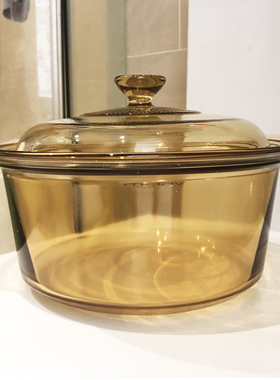 美国康宁耐高温晶彩玻璃锅VSD-5/3.5L/2.25L汤锅炖锅粥晶钻奶锅