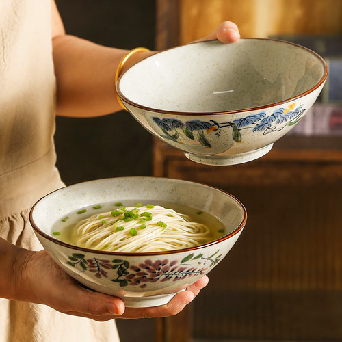 陶瓷釉下彩中式斗笠拉面碗