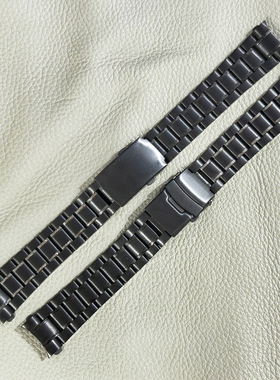 适配卡西欧手表黑色钢带BEM304 305 307 503实心不锈钢表带手表链