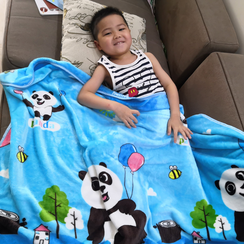 婴儿毛毯单层加厚春秋冬季幼儿园盖毯法兰绒云毯宝宝空调毯午睡毯