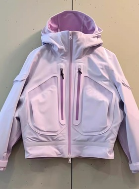 紫色连帽冲锋衣高级感超好看外套女春秋2025新款宽松版休闲夹克女