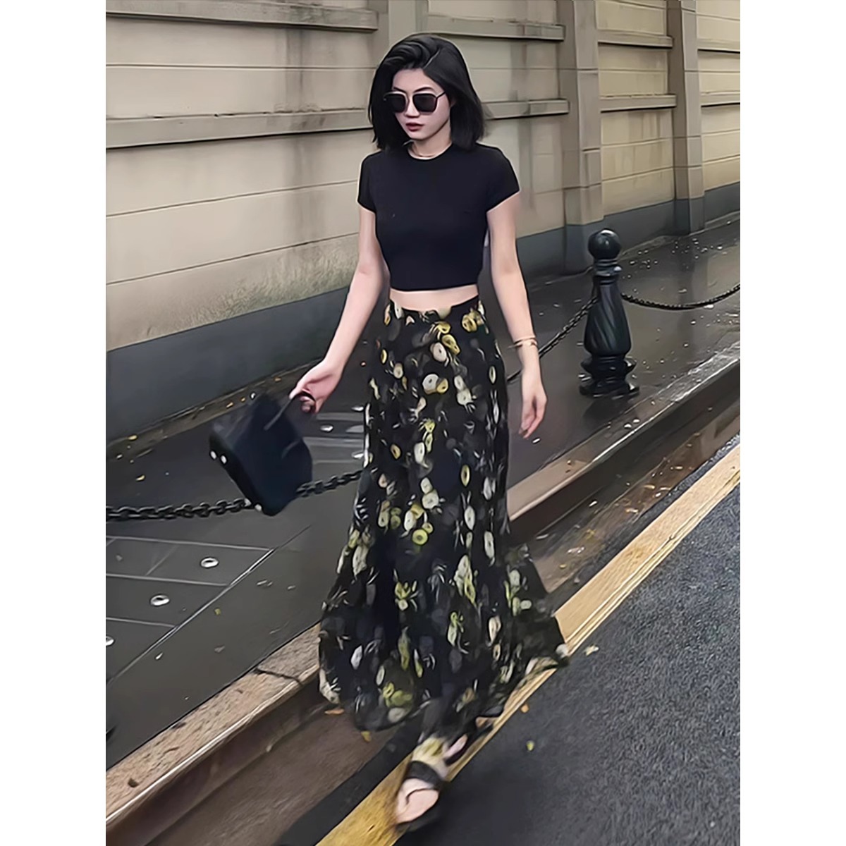 设计感浪漫碎花半身裙女2025年夏季新款高腰显瘦休闲气质A字裙子