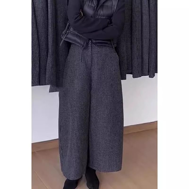 美式复古时髦感羊毛弯刀裤2025冬季女小众别致独特保暖舒适镰刀裤