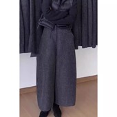 美式 女小众别致独特保暖舒适镰刀裤 复古时髦感羊毛弯刀裤 2025冬季