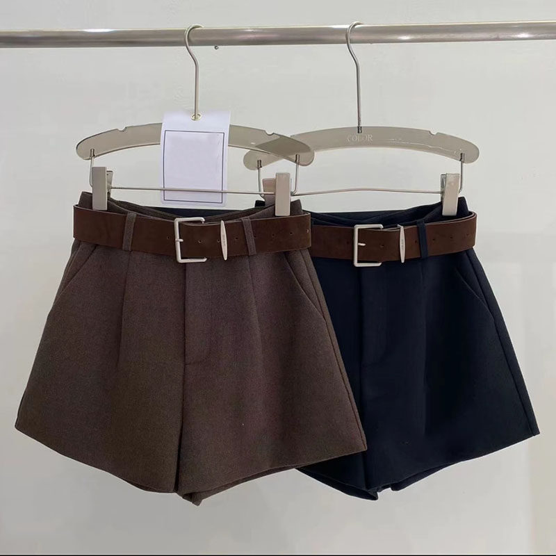 黑色毛呢短裤女2025秋冬新款高腰显瘦休闲裤西装磨毛阔腿靴裤外穿,女装/女士精品,大码裤装,淘宝优惠券,粉丝福利购,淘宝优惠卷