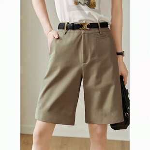 中裤 女2026春夏新款 欧货直筒半裤 宽松显瘦休闲西裤 西装 短裤 五分裤