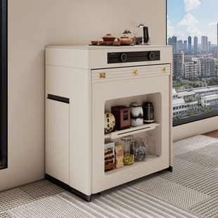 单独小岛台柜奶油风餐边柜餐桌可伸缩折叠小户型多功能吧台茶水柜