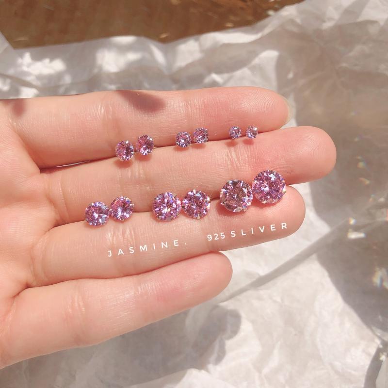 爆爆仙~超粉嫩闪亮钻石耳蜗钉高级感闪亮耳骨钉睡觉不摘耳环女新