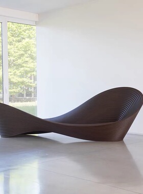 Magis Folly线条莫比乌斯环户外休闲椅样板房机场酒店大堂长椅