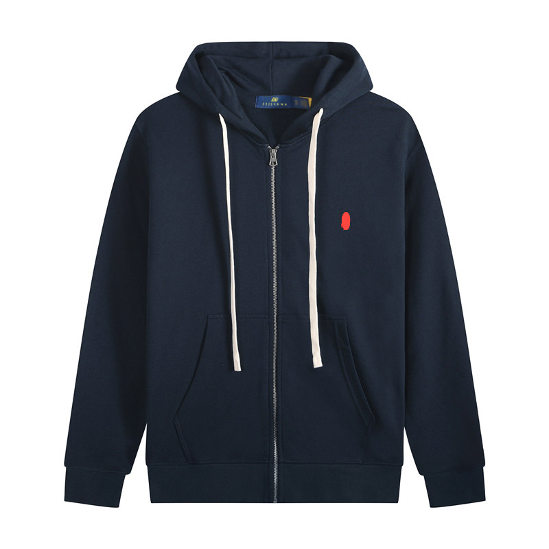 thumbnail for Light luxury style R-series embroidered men's hooded sweatshirt solid color drawstring hoodie cotton warm and comfortable spring and autumn jacket