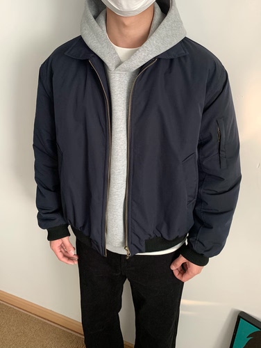 冬季加厚美式翻领飞行员夹克棉服