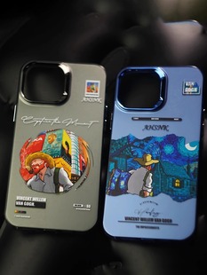 油画小众文艺风梵高艺术家适用三星s24ultra手机壳s23fe磨砂s21 直角边a14情侣a22防摔a34全包a52s软壳a71