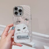 抱猫少女适用三星s25ultra手机壳s24fe a54女a55自带镜头膜a56 a35卡通a36新款 s23 羽纱a15全包a17防摔a26