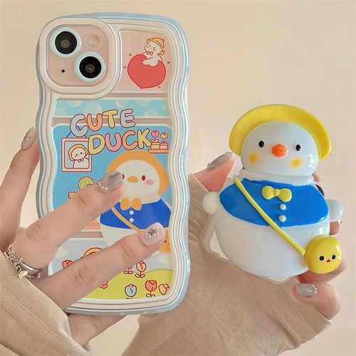 三星s24手机壳卡通蓝鸭子