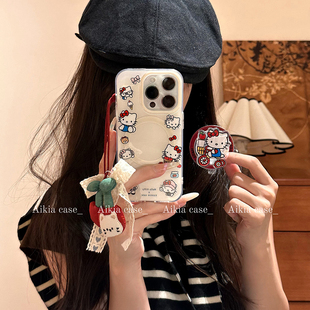 s21支架a15 a16女款 a26 可爱骑车kt猫磁吸壳三星s25ultra手机壳s24 a36手机套a54 s23fe日韩s22 a35 a55 新款