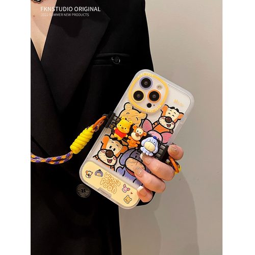 三星s23+手机壳斜挎背夹卡通