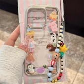 a05链条a12透明a15可爱a22小众M34防摔a53 卡通一圈小动物适用三星s24ultra手机壳s23fe韩系ins女s22 新款 a71