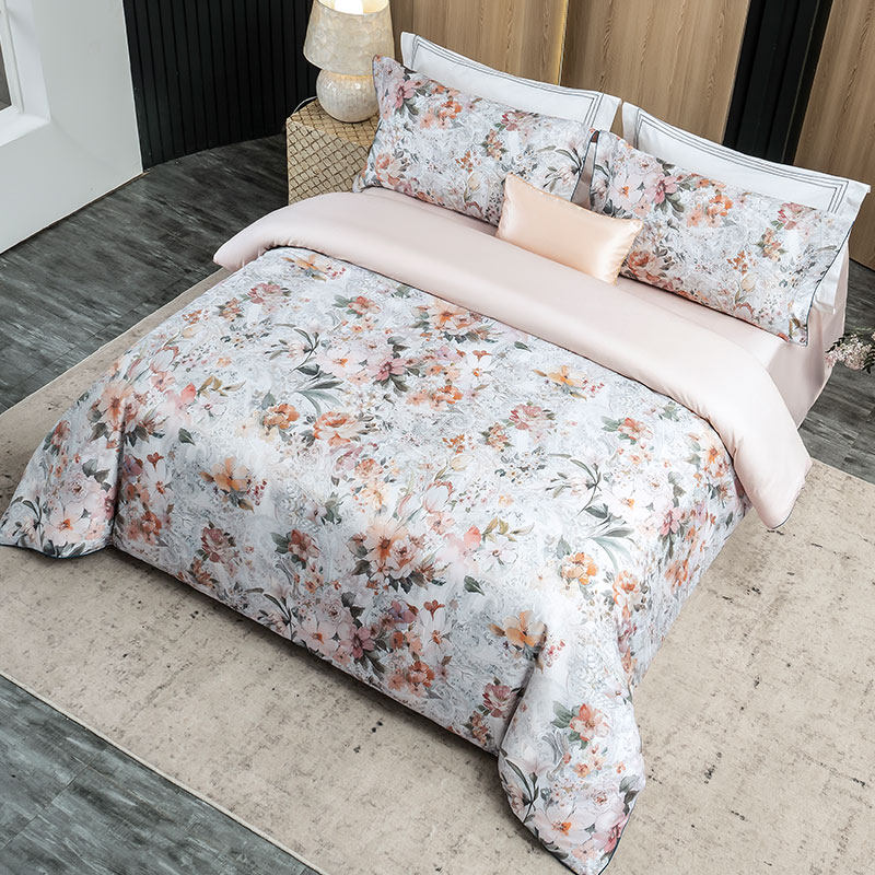 120支高档四件套埃及长绒棉数码印花全棉贡缎法式秋冬床上用品,床上用品,床品套件/四件套/多件套,淘宝优惠券,粉丝福利购,淘宝优惠卷