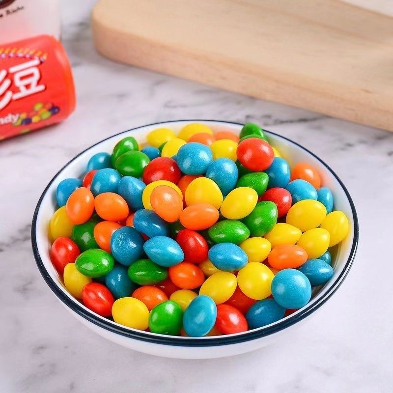 网红彩豆糖瓶装多口味水果软糖彩色糖果儿童休闲零食批发供货价