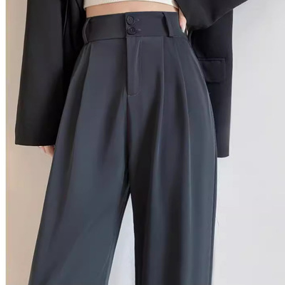 西装裤女2025女装秋冬季新款垂感高腰高级感小个子加绒加厚阔腿裤
