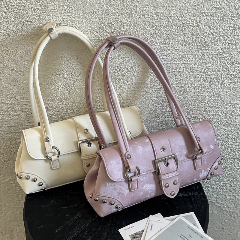 小众朋克机车腋下包包女2026新款辣妹托特包潮时尚百搭单肩斜挎包
