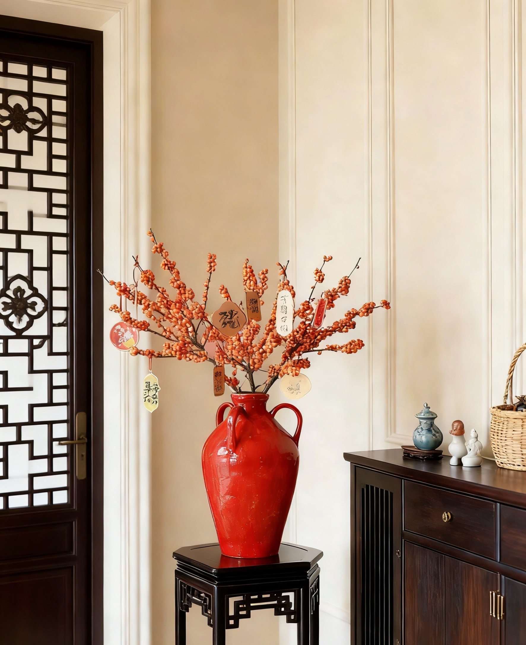 简约软装家居双耳陶瓷花瓶摆件玄关电视柜插花装饰品,家居饰品,花瓶,淘宝优惠券,粉丝福利购,淘宝优惠卷