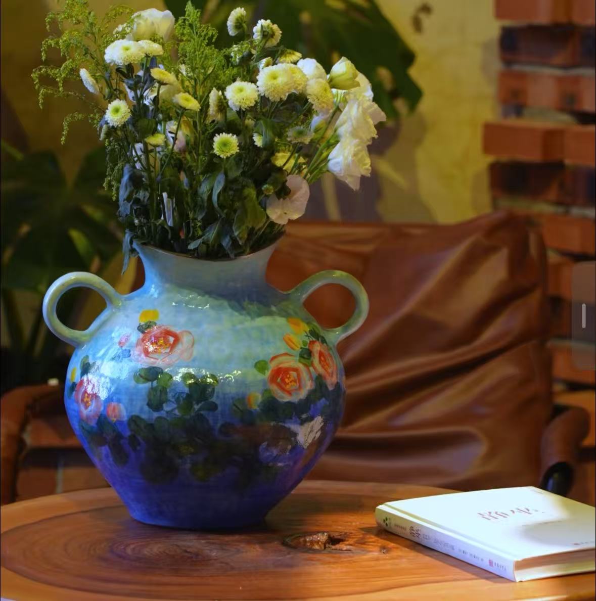 景德镇陶瓷花瓶摆件客厅插花鲜花干枝干花复古中式民宿H0830A57