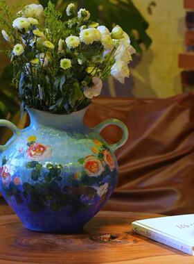 景德镇陶瓷花瓶摆件客厅插花鲜花干枝干花复古中式民宿H0830A57