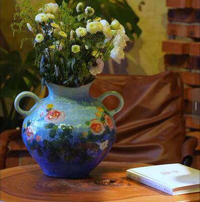 景德镇陶瓷花瓶摆件客厅插花鲜花干枝干花复古中式民宿H0830A57