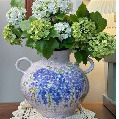 景德镇陶瓷花瓶摆件客厅插花鲜花干枝干花复古中式民宿H0830-54