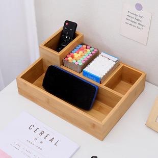 木盒定制粉笔盒实木收分类分格整理盒教师讲桌粉笔收纳盒讲台收纳