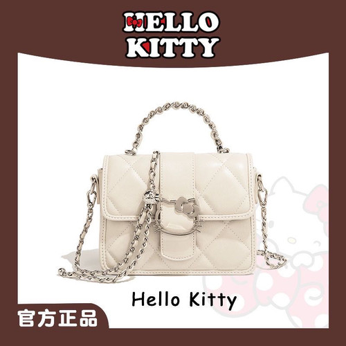 2025新款HelloKitty凯蒂猫菱格时尚单肩斜挎小众轻奢链条女包