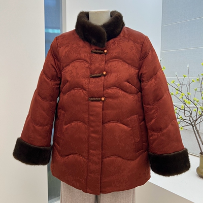 高贵冬季奶奶装保暖羽绒服外套