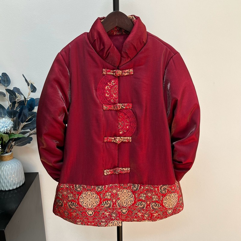 婚宴喜庆冬季奶奶装棉服加厚外套