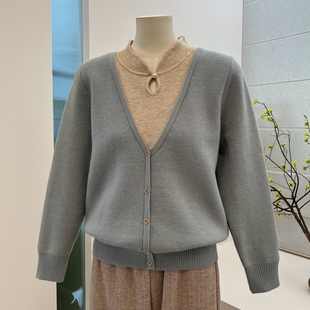 冬季妈妈装加绒加厚旗袍领套头宽松大码针织衫假两件中老年毛衣女