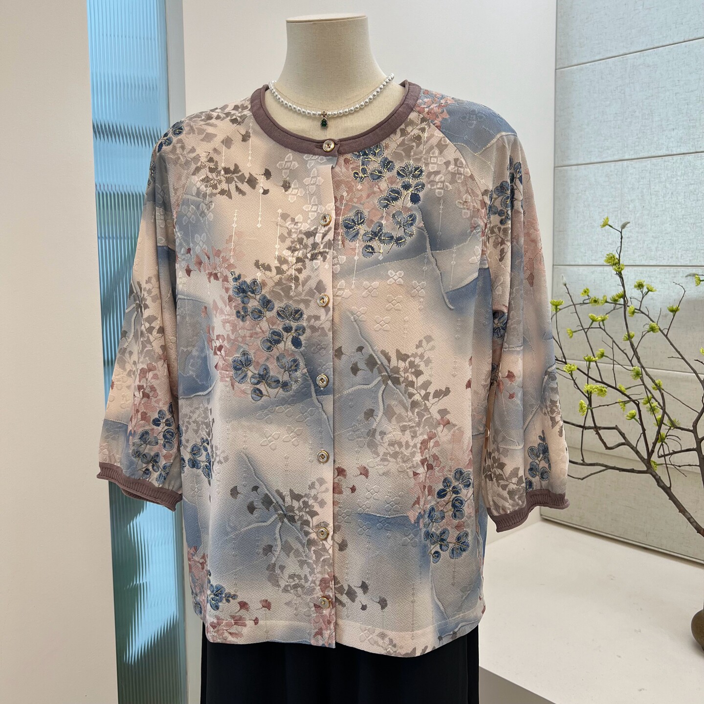 春夏薄款妈妈装T恤中袖开衫