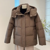 外套宽松连帽老人加厚白鸭绒上衣 绒羽绒服中老年奶奶装 冬季 妈妈装