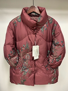 专柜品冬季新款妈妈装羽绒服白鸭绒外套中老年保暖刺绣奶奶上衣女