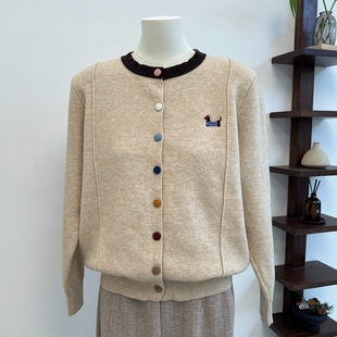 毛衣中老年宽松纯色毛线衣春秋上衣女装 保暖针织开衫 妈妈装 秋季