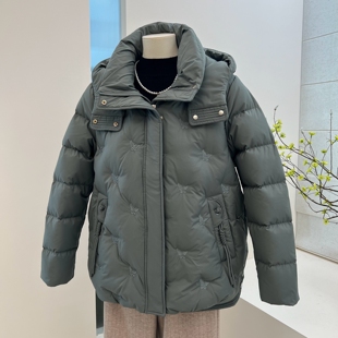 冬季妈妈装纯色抗寒保暖羽绒服外套刺绣拉链拉链中老年人厚款上衣