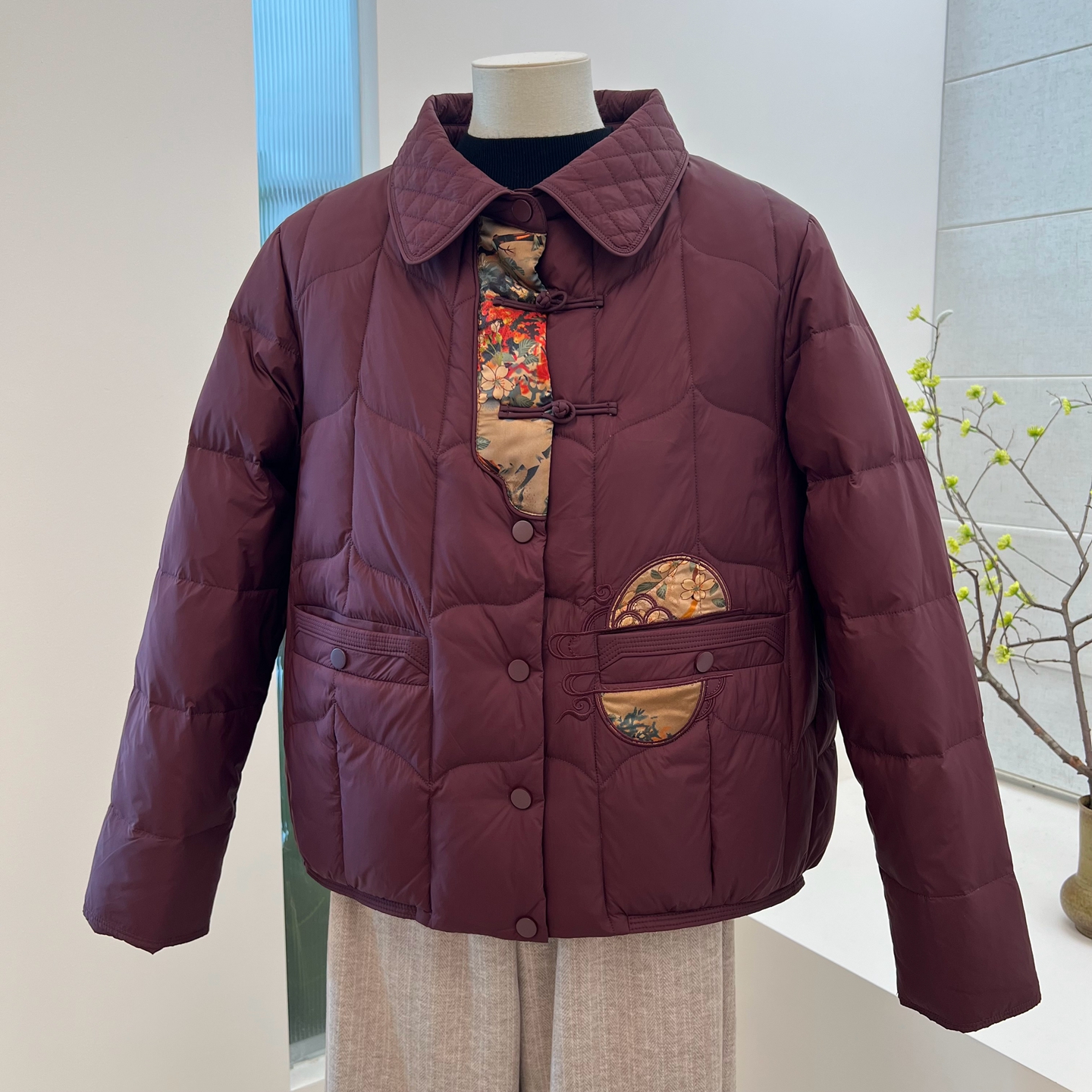 冬季中老年保暖短款羽绒服外套