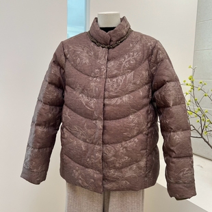 排骨风冬季中老年妈妈装羽绒服外套立领盘扣宽松保暖90白鸭绒上衣