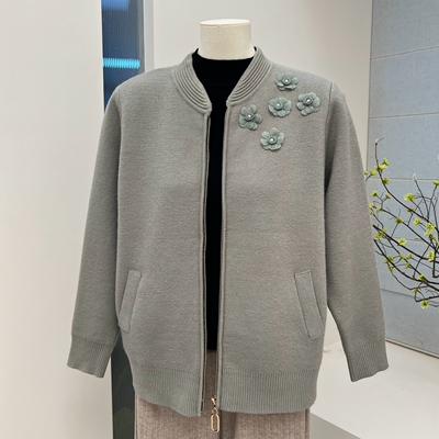 2025冬季气质妈妈装针织加绒外套