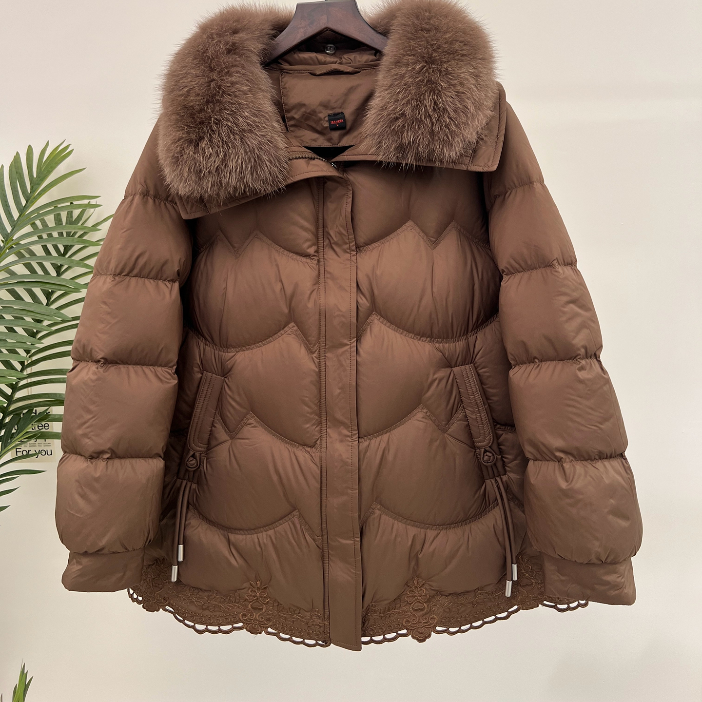 专柜品冬季妈妈装狐狸毛领中长款加厚保暖羽绒服中老年纯色外套女