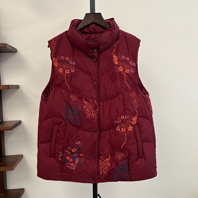 秋冬90白鸭绒中老年装保暖马夹