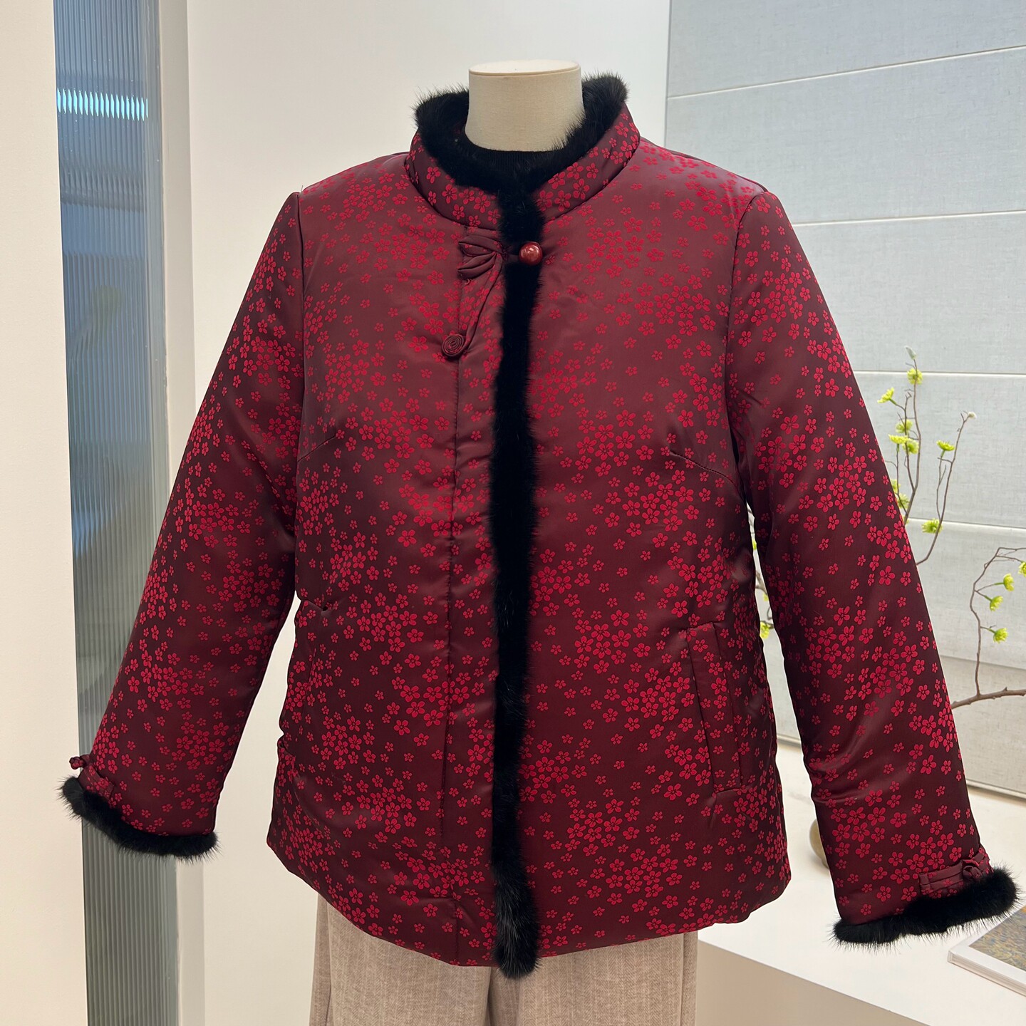 冬季花色奶奶装保暖羽绒服外套