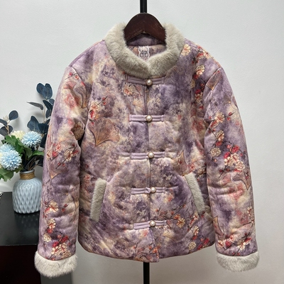 冬季加绒加厚奶奶装棉衣外套短款