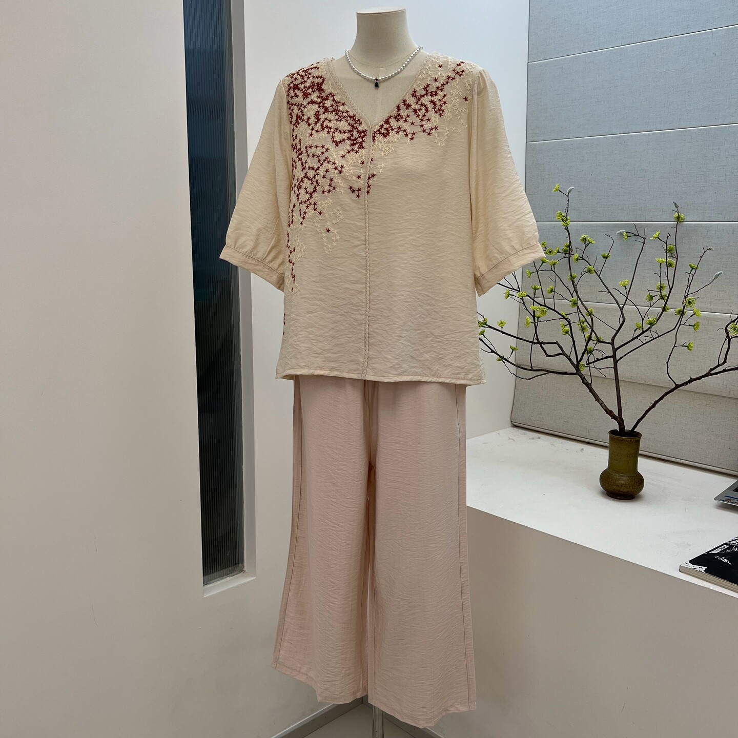 夏季妈妈装两件套t恤小衫上衣