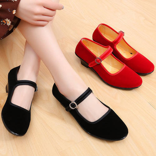 儿童北京黑色软底民族秧歌跳舞鞋